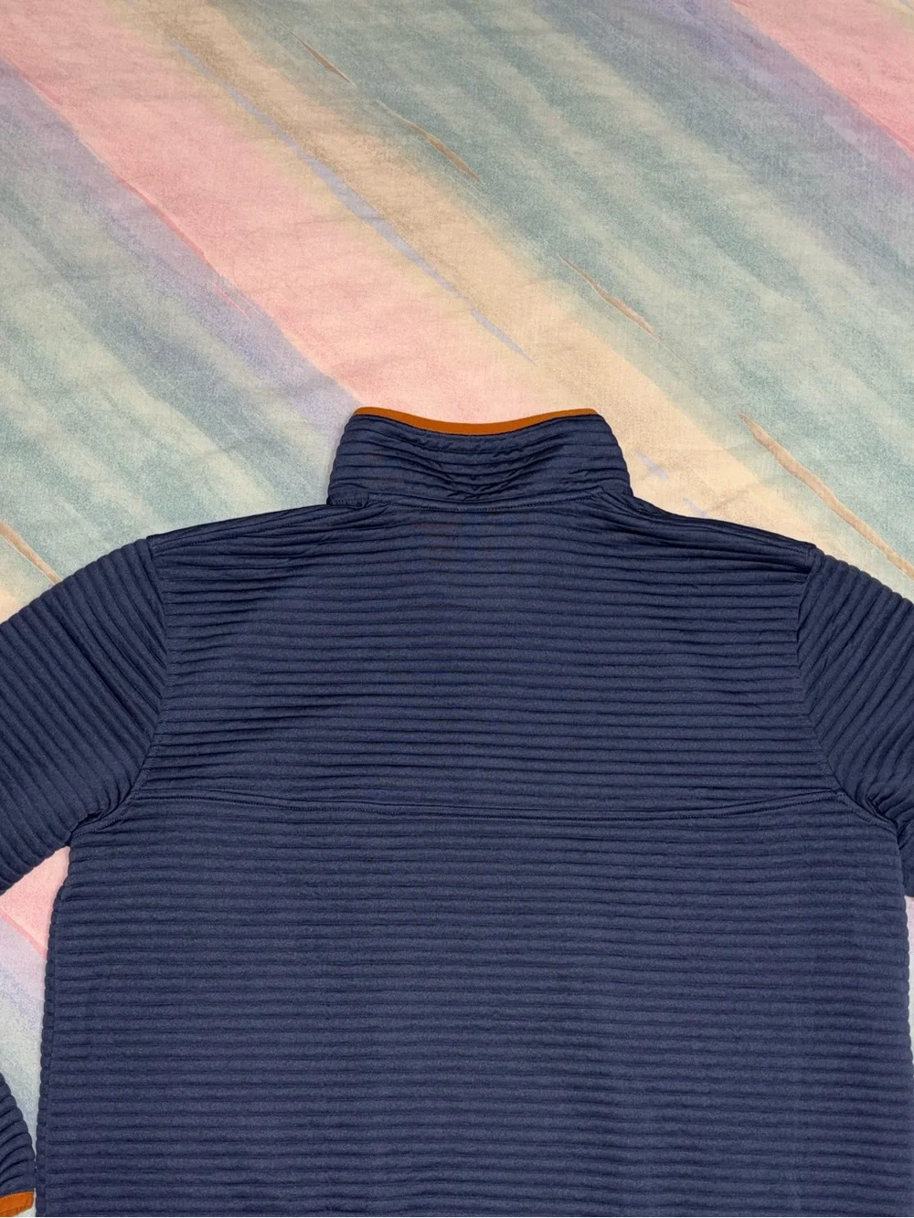 LL Bean Airlight Knit Pullover Size XL Reg Navy Orange Gorpcore Outdoor Casual